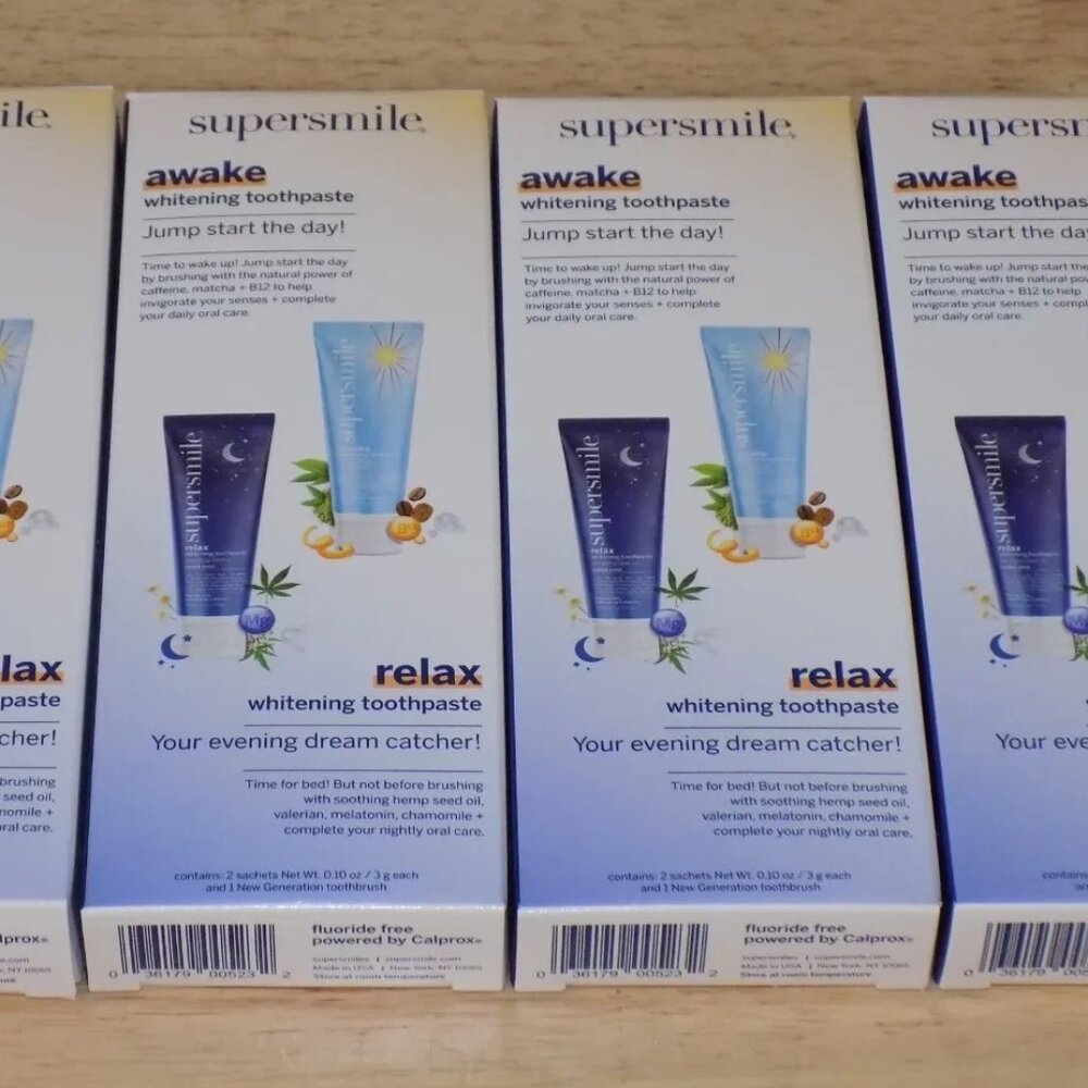 SUPERSMILE Whitening Toothpaste Awake & Relax, Generation Toothbrush, Trial Size